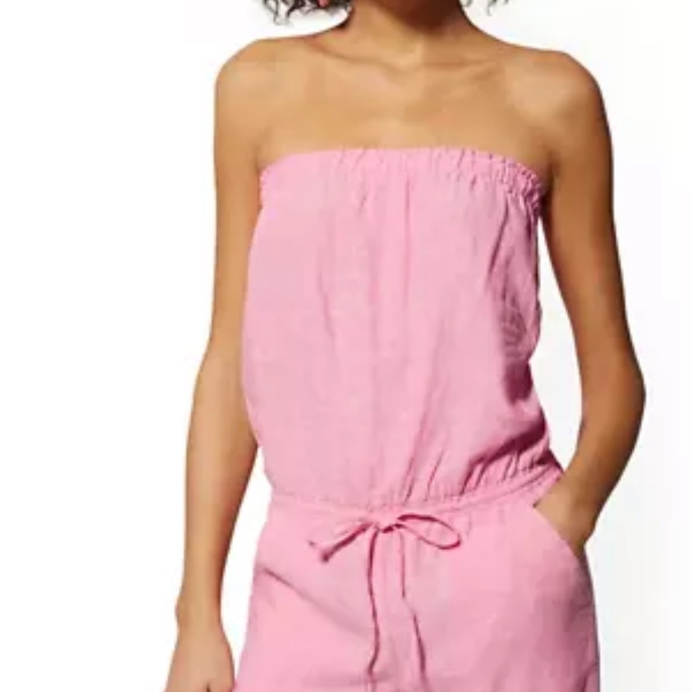 NY&CO SOHO ST. strapless Jumpsuit Pink SZ. XL/16 NWT - Picture 7 of 8
